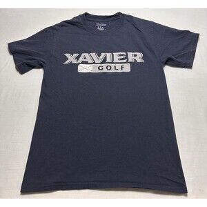 Xavier University Golf Champion Shirt Size Small Navy Cotton NCAA Musketeers
